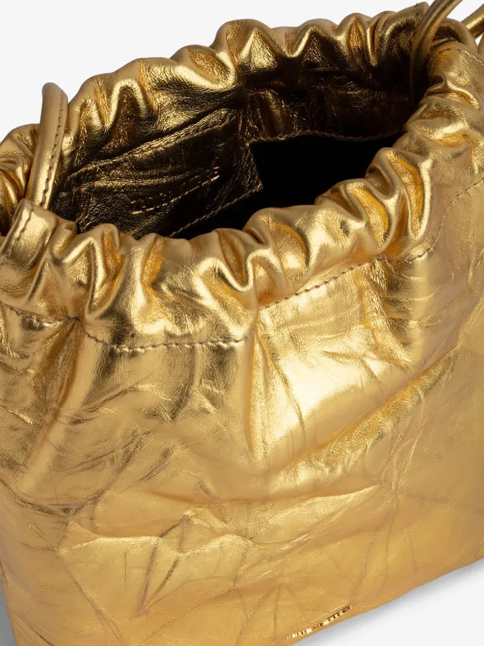 Women Zadig and Voltaire Clutches Rock To Go Metallic Bag Gold