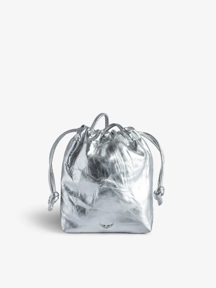 Women Zadig and Voltaire Clutches Rock To Go Metallic Bag Silver