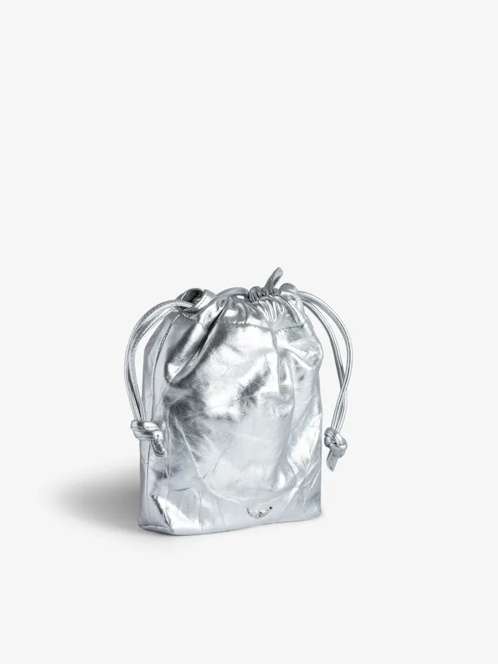 Women Zadig and Voltaire Clutches Rock To Go Metallic Bag Silver