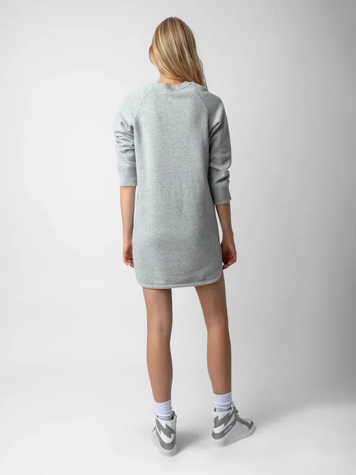 Women Zadig and Voltaire Dresses and Skirts Diaz Glitter Dress Gris Chine Clair