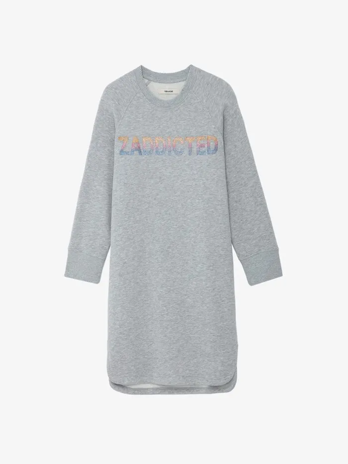 Women Zadig and Voltaire Dresses and Skirts Diaz Glitter Dress Gris Chine Clair