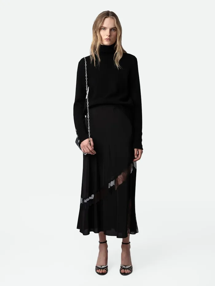 Women Zadig and Voltaire Dresses and Skirts Jaylal Silk Skirt Black
