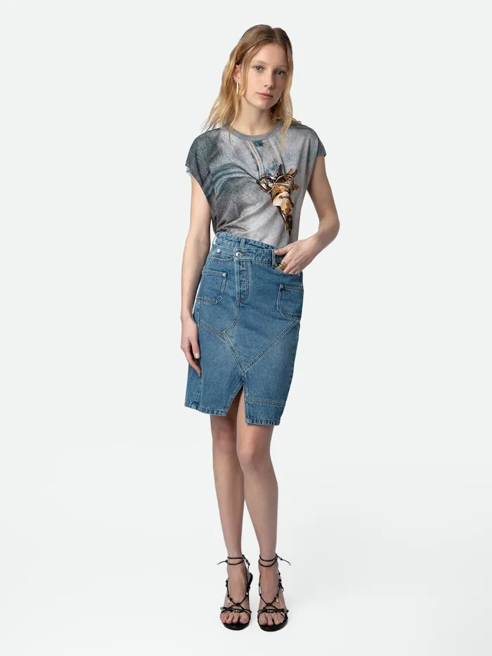 Women Zadig and Voltaire Dresses and Skirts Jinko Denim Skirt Light Blue