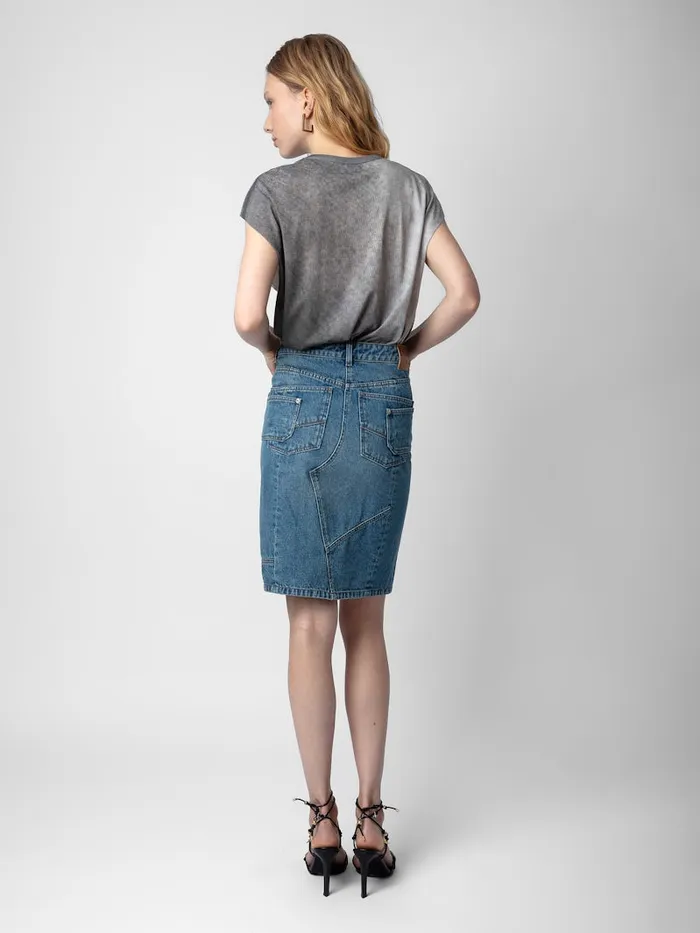 Women Zadig and Voltaire Dresses and Skirts Jinko Denim Skirt Light Blue