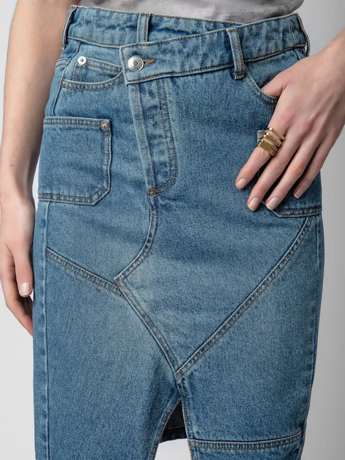 Women Zadig and Voltaire Dresses and Skirts Jinko Denim Skirt Light Blue