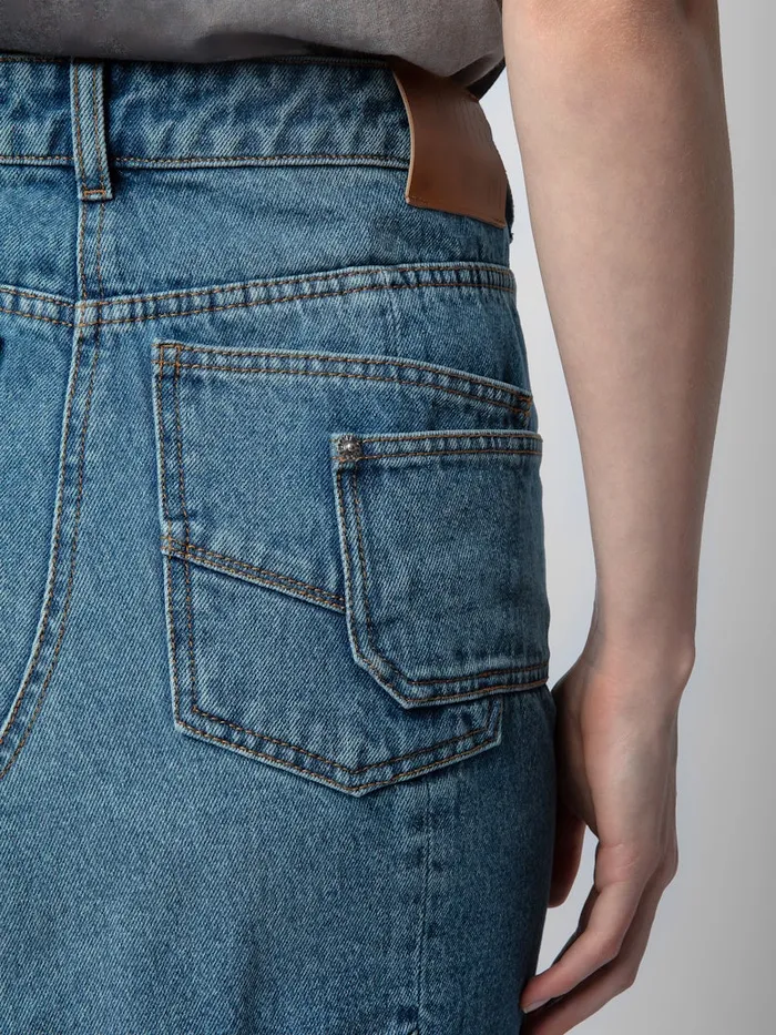 Women Zadig and Voltaire Dresses and Skirts Jinko Denim Skirt Light Blue