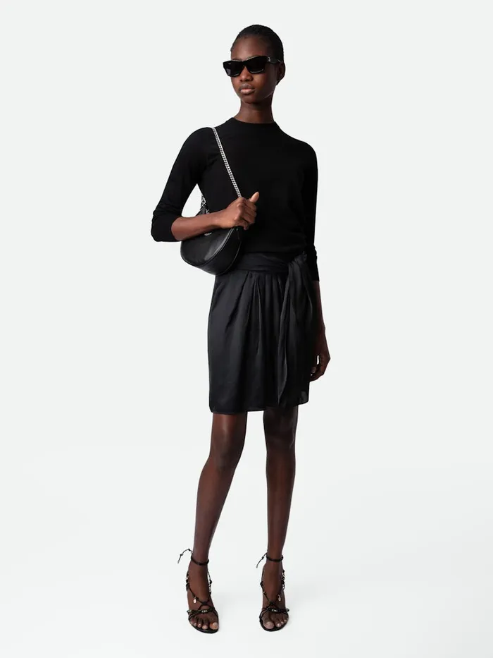 Women Zadig and Voltaire Dresses and Skirts Joji Satin Skirt Black