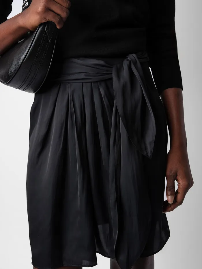 Women Zadig and Voltaire Dresses and Skirts Joji Satin Skirt Black