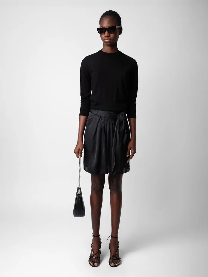 Women Zadig and Voltaire Dresses and Skirts Joji Satin Skirt Black