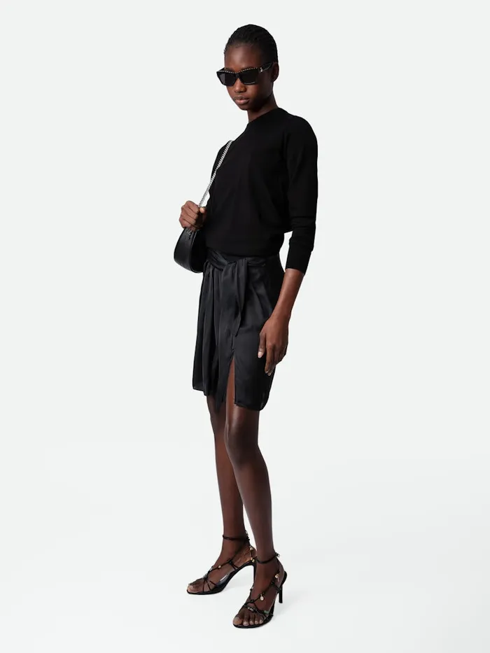 Women Zadig and Voltaire Dresses and Skirts Joji Satin Skirt Black