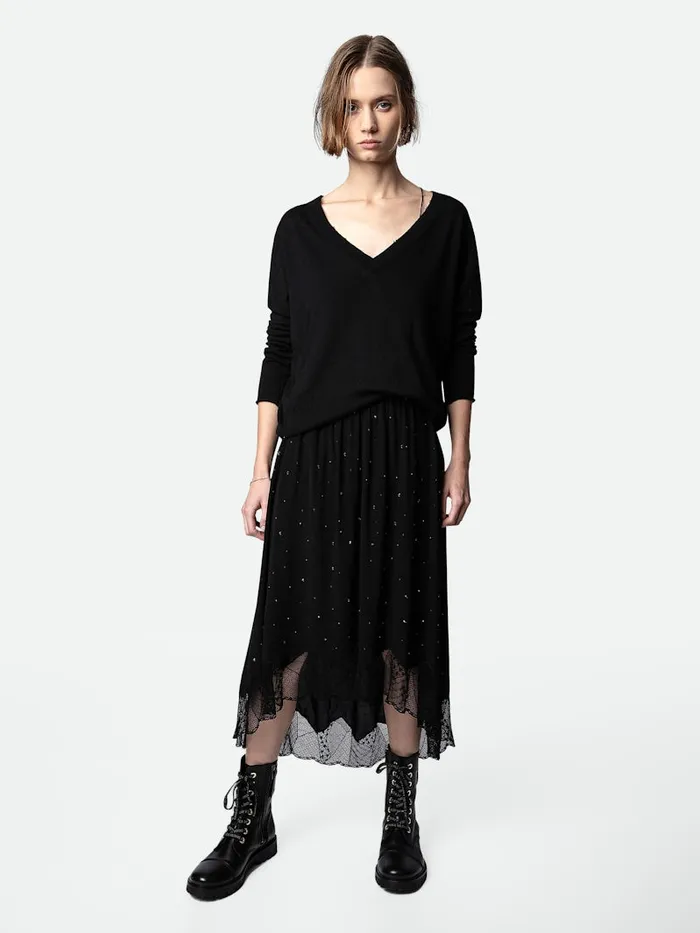 Women Zadig and Voltaire Dresses and Skirts Joslin Strass Skirt Black
