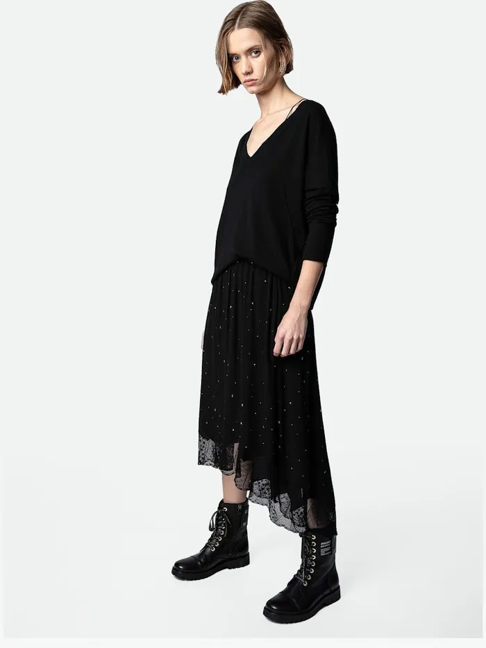 Women Zadig and Voltaire Dresses and Skirts Joslin Strass Skirt Black