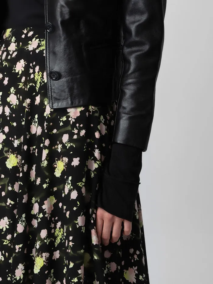 Women Zadig and Voltaire Dresses and Skirts Joyo Soft Crinkle Roses Skirt Black