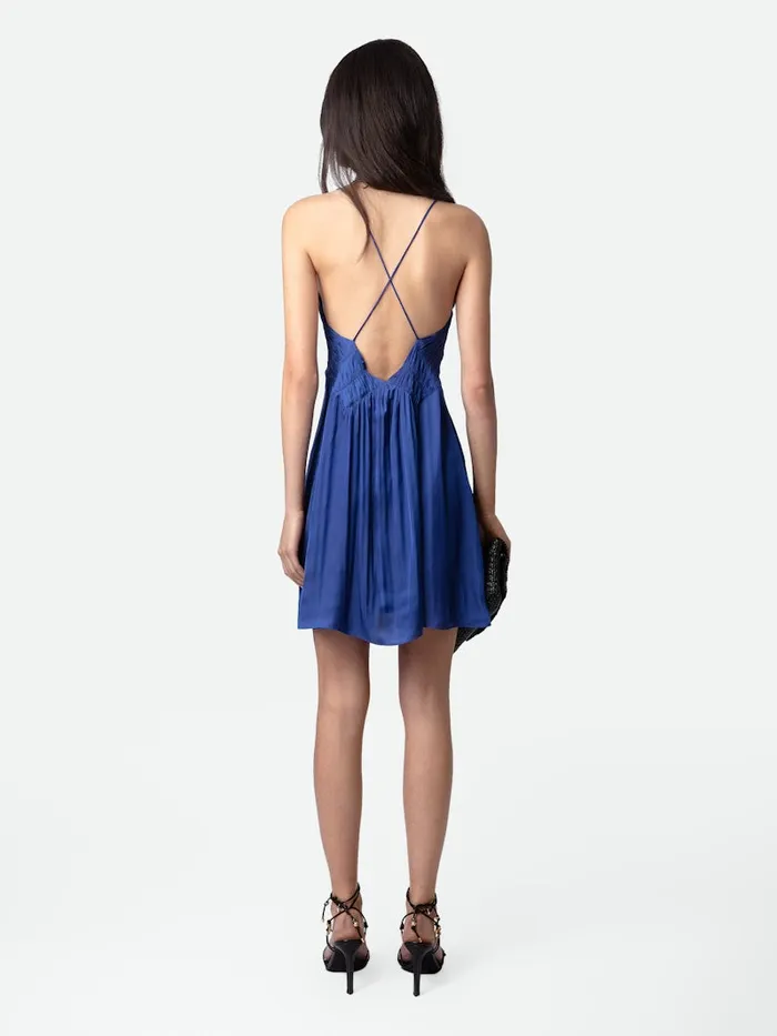 Women Zadig and Voltaire Dresses and Skirts Rayonna Satin Dress Deep Sea