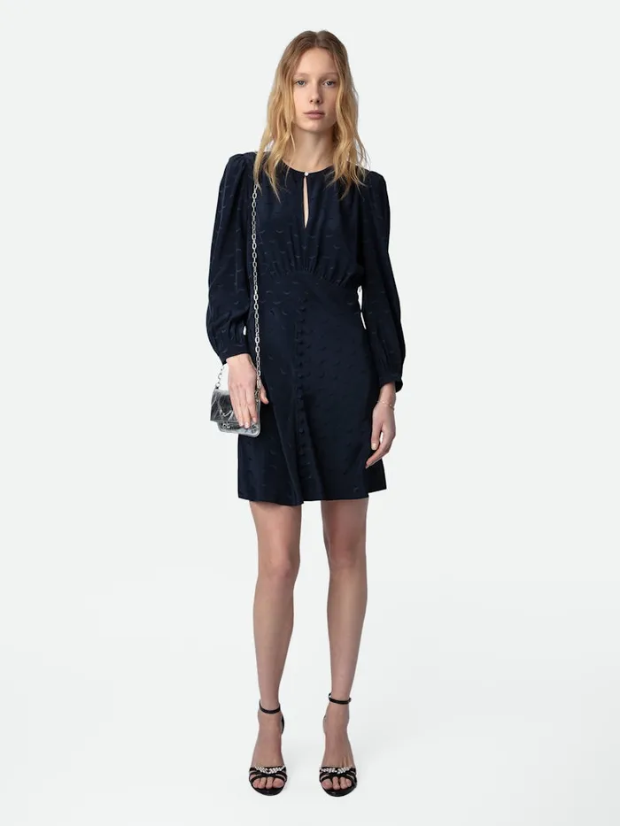 Women Zadig and Voltaire Dresses and Skirts Rhodri Silk Jacquard Dress Encre