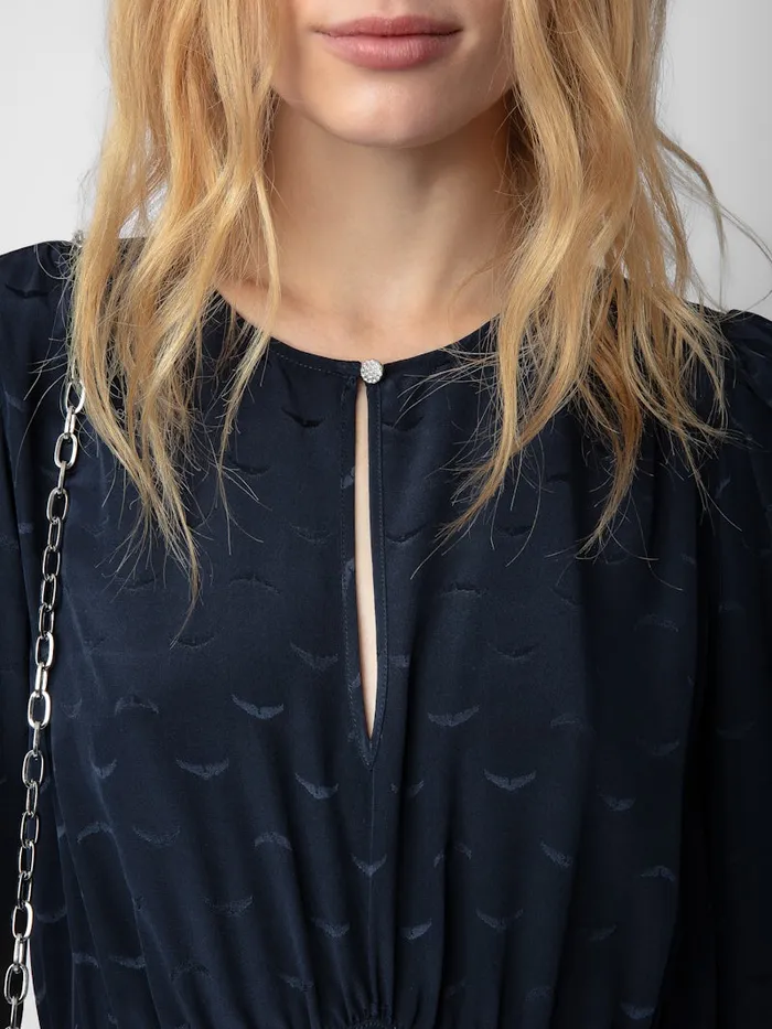Women Zadig and Voltaire Dresses and Skirts Rhodri Silk Jacquard Dress Encre