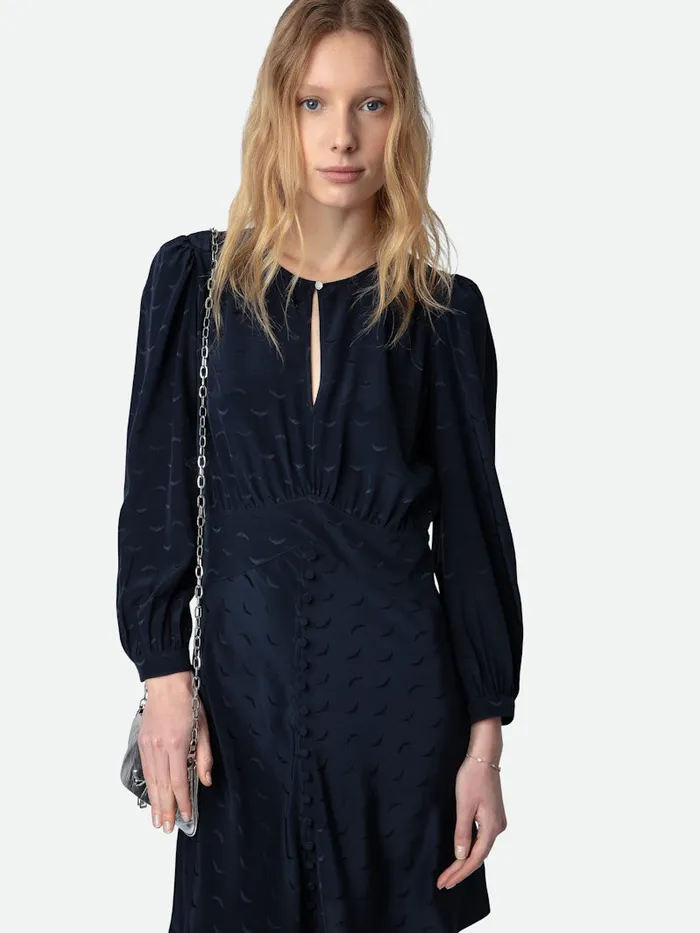 Women Zadig and Voltaire Dresses and Skirts Rhodri Silk Jacquard Dress Encre