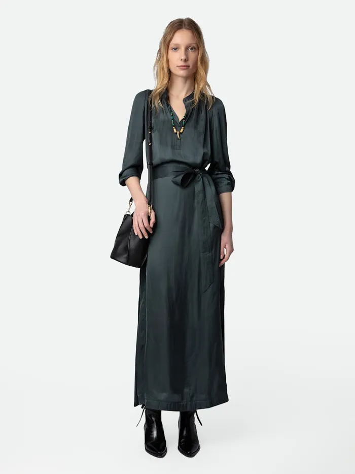 Women Zadig and Voltaire Dresses and Skirts Ritchil Satin Dress Nori