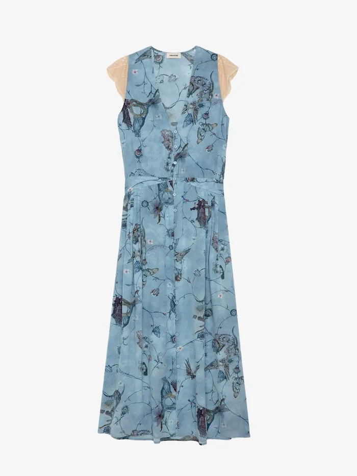 Women Zadig and Voltaire Dresses and Skirts Rolanys Silk Dress Glacier