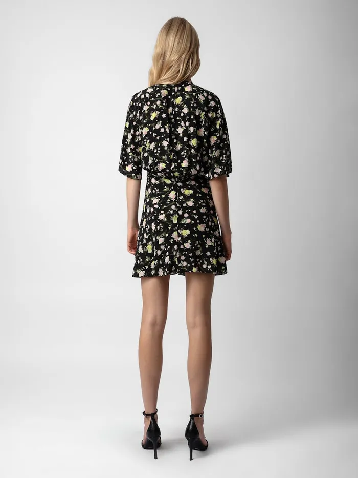Women Zadig and Voltaire Dresses and Skirts Rozom Soft Crinkle Roses Dress Black