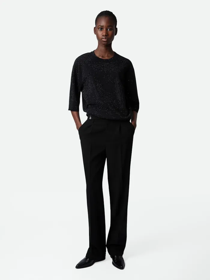 Women Zadig and Voltaire Embellishment Edmond Diamant Sweatshirt Black