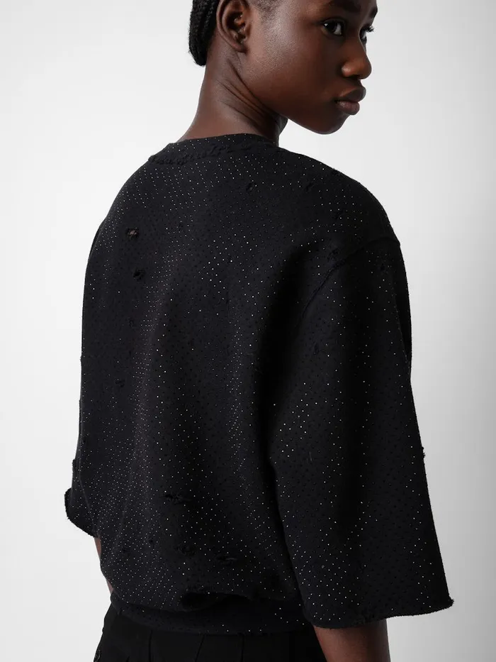 Women Zadig and Voltaire Embellishment Edmond Diamant Sweatshirt Black