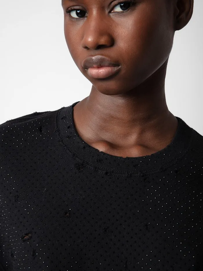 Women Zadig and Voltaire Embellishment Edmond Diamant Sweatshirt Black