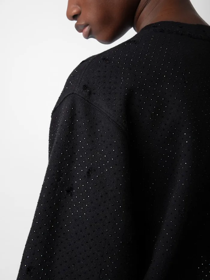 Women Zadig and Voltaire Embellishment Edmond Diamant Sweatshirt Black