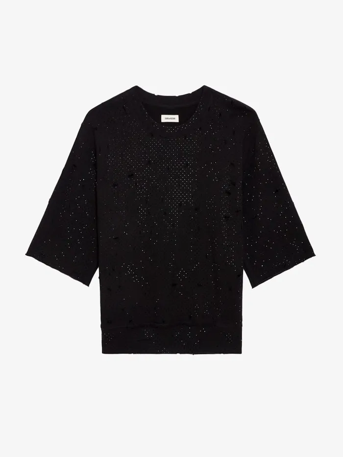 Women Zadig and Voltaire Embellishment Edmond Diamant Sweatshirt Black