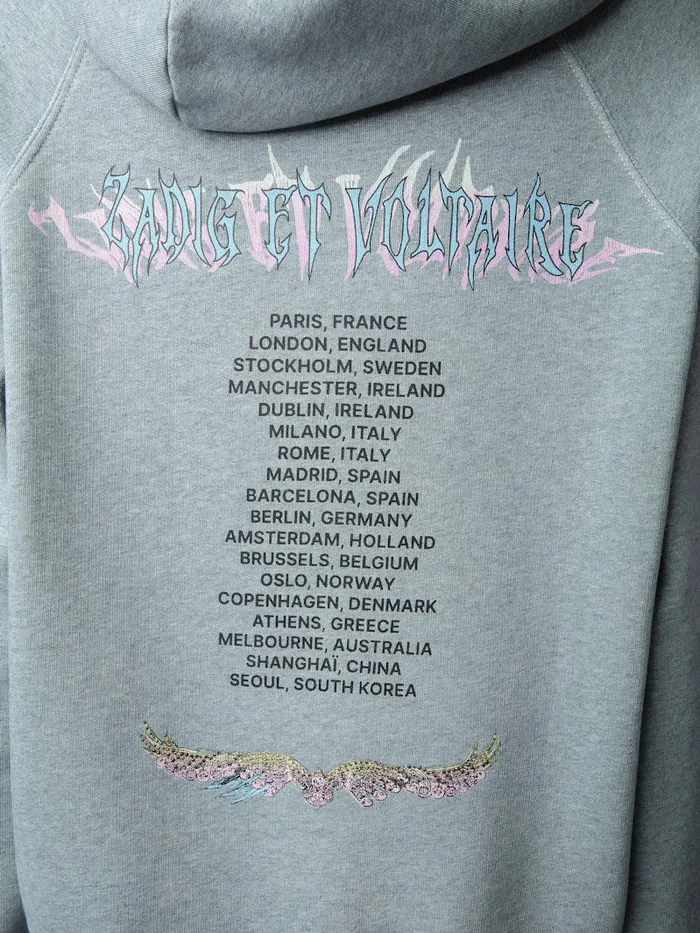 Women Zadig and Voltaire Embellishment Georgy Concert Diamant Hoodie Glacier