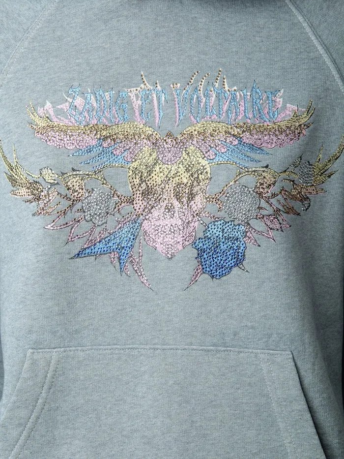 Women Zadig and Voltaire Embellishment Georgy Concert Diamant Hoodie Glacier