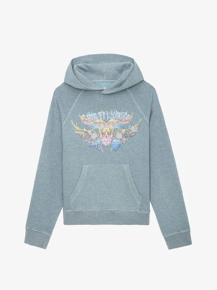 Women Zadig and Voltaire Embellishment Georgy Concert Diamant Hoodie Glacier