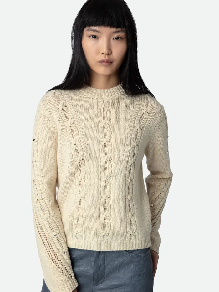 Women Zadig and Voltaire Embellishment Morley Sweater Vanille