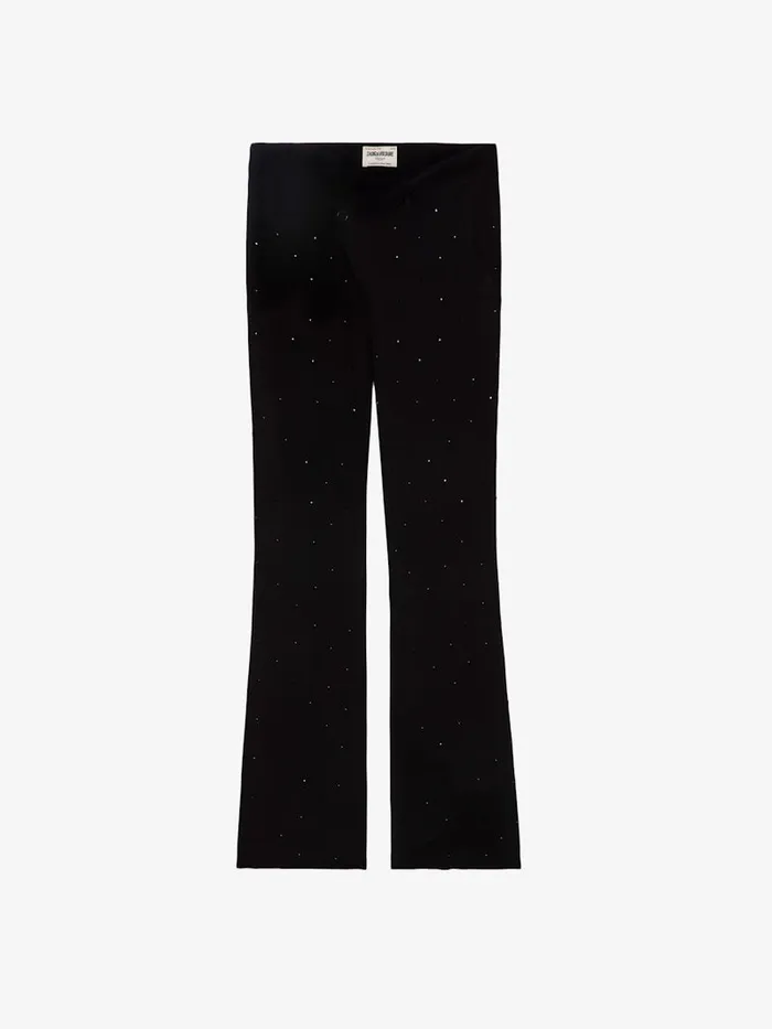 Women Zadig and Voltaire Embellishment Poxy Silk Pants Black