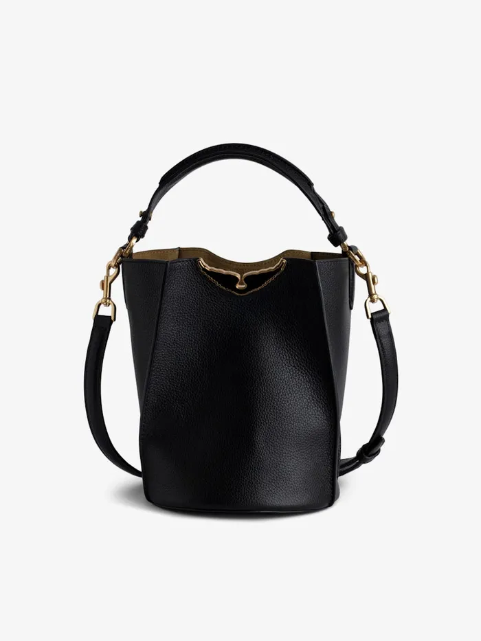 Women Zadig and Voltaire Handbags Borderline Bucket Bag Black
