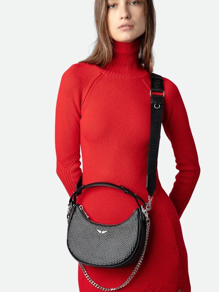 Women Zadig and Voltaire Handbags Moonrock Dotted Swiss Bag Black