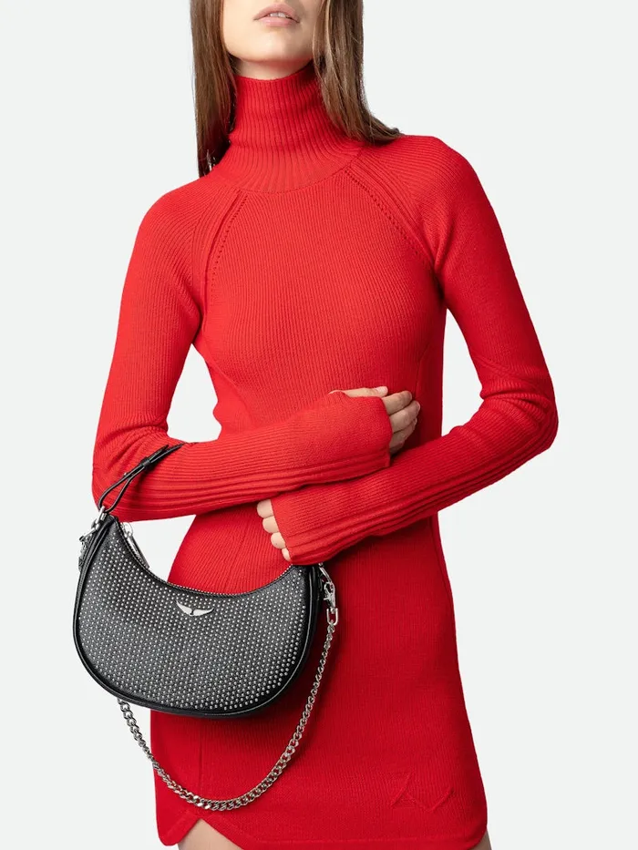 Women Zadig and Voltaire Handbags Moonrock Dotted Swiss Bag Black