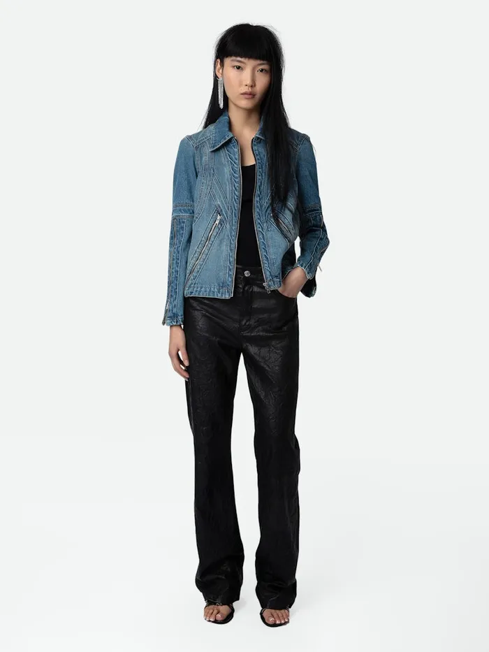 Women Zadig and Voltaire Jackets and Coats Bons Denim Jacket Light Blue