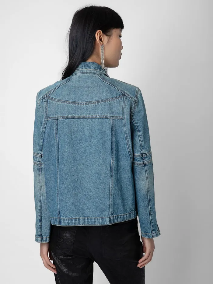 Women Zadig and Voltaire Jackets and Coats Bons Denim Jacket Light Blue