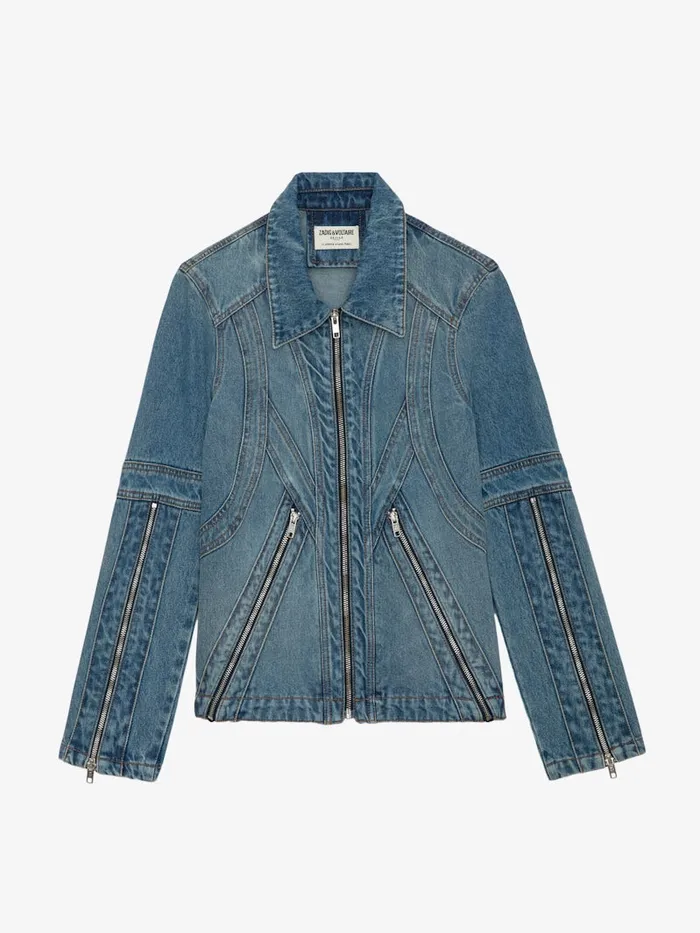 Women Zadig and Voltaire Jackets and Coats Bons Denim Jacket Light Blue