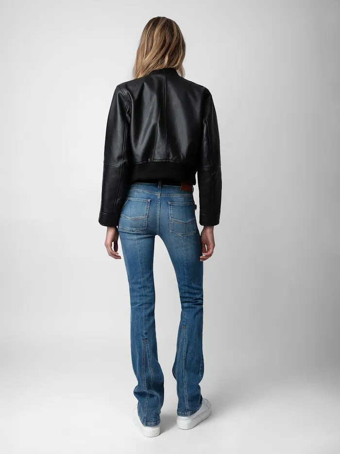 Women Zadig and Voltaire Jackets and Coats Bunta Reversible Leather Jacket Black