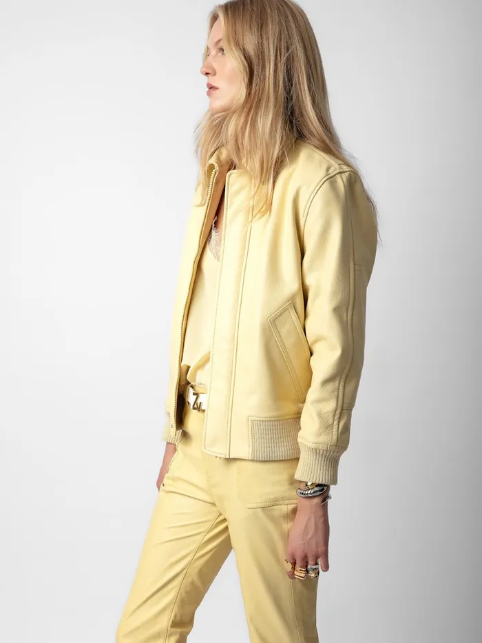 Women Zadig and Voltaire Jackets and Coats Kaia Leather Jacket Shea