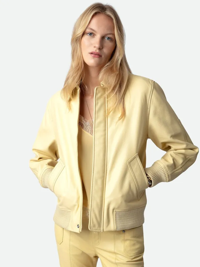 Women Zadig and Voltaire Jackets and Coats Kaia Leather Jacket Shea