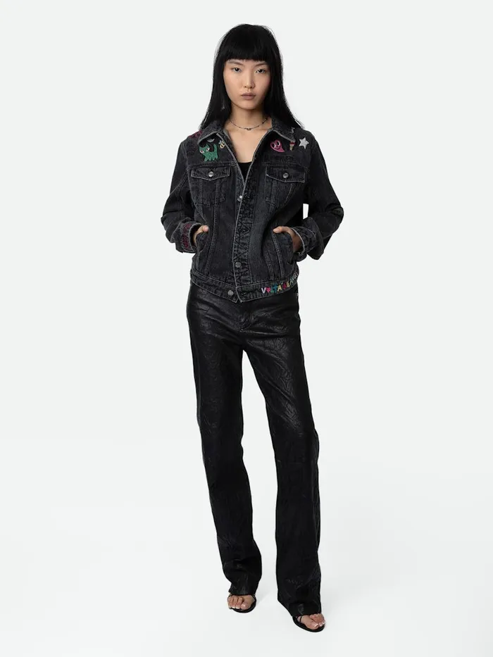 Women Zadig and Voltaire Jackets and Coats Kasy Denim Jacket Grey