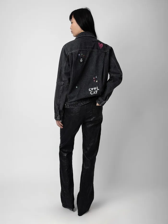 Women Zadig and Voltaire Jackets and Coats Kasy Denim Jacket Grey