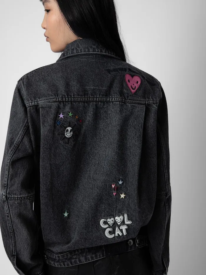 Women Zadig and Voltaire Jackets and Coats Kasy Denim Jacket Grey