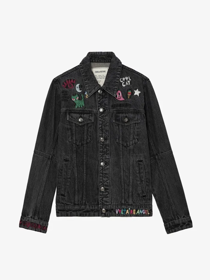 Women Zadig and Voltaire Jackets and Coats Kasy Denim Jacket Grey