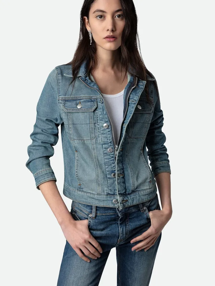 Women Zadig and Voltaire Jackets and Coats Kioky Denim Jacket Blue