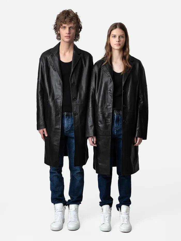Women Zadig and Voltaire Jackets and Coats Macari Leather Coat Black