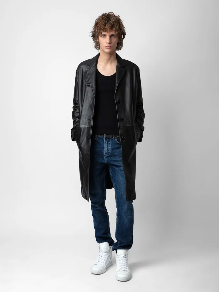 Women Zadig and Voltaire Jackets and Coats Macari Leather Coat Black